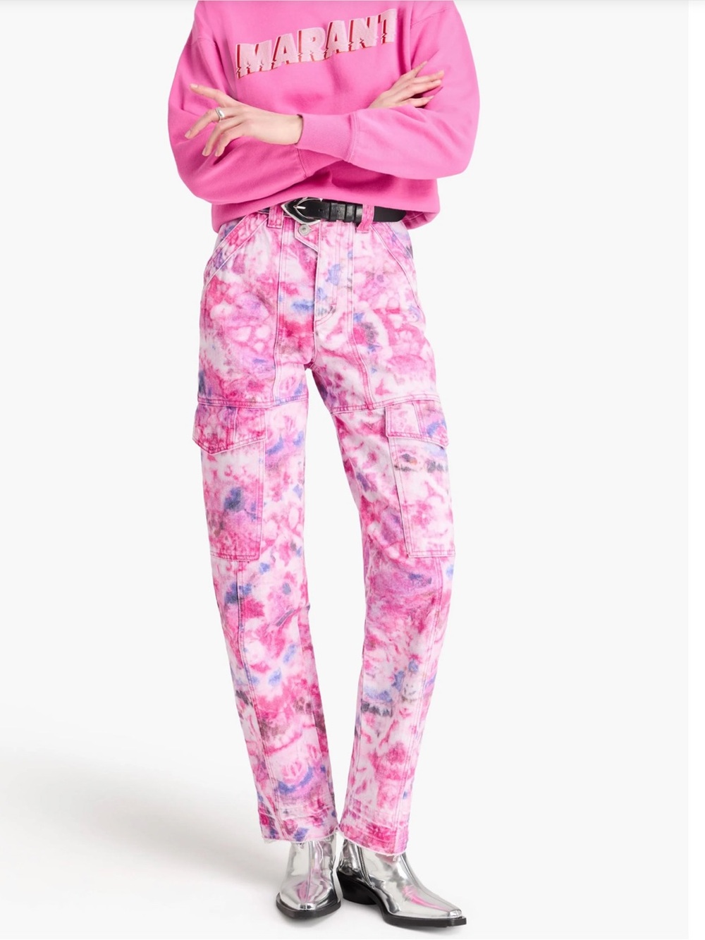 Isabel Marant Pink Tie-Dye Jeans